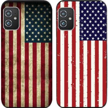 Imagem de 2 peças retrô bandeira dos Estados Unidos EUA TPU gel silicone capa traseira para celular Asus Zenfone 8/9/10 (Asus Zenfone 8)