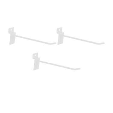 Imagem de Gancho Para Painel Canaletado 15cm Branco Kit 20 Unidades