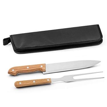 Imagem de Jogo para Churrasco Tradicional Inox 2 peças com Estojo TopGet Preto