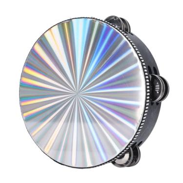 Imagem de Pandeiro Radiante, Jingles de Tambor Portátil de Fileira Dupla de 10 Polegadas, Instrumento Musical de Tambor de Sino Reflexivo Com Madeira de Bétula para Adultos, Crianças, KTV,