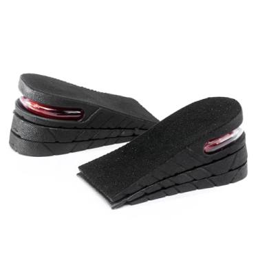 Imagem de Palmilha com aumento de altura, 3 camadas, almofada de ar, palmilha de elevação para homens e mulheres, palmilhas invisíveis ajustáveis, Preto, Half Pad