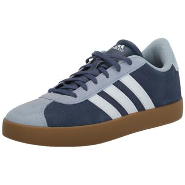 Imagem de adidas Tênis infantil unissex VL Court 3.0, Tinta pré-amada/branca/azul maravilha, 12 Little Kid