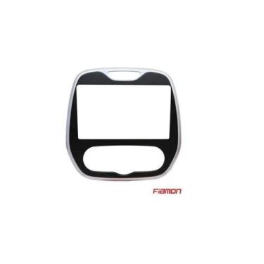 Imagem de Moldura Tela 8" e 9" Pioneer Renault Captur Black Piano Friso Cromado 