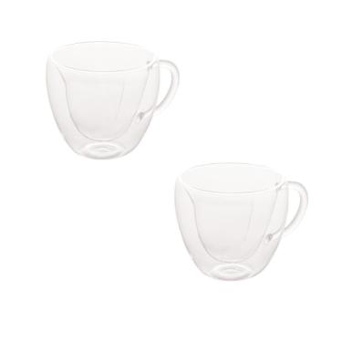 Imagem de Xícara De Chá Ou Café 230ml Vidro Com Parede Dupla Lyor