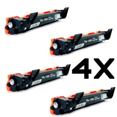 Imagem de Kit 4 Toner Compatível Com Tn1060 TN1060 Preto Hl-1112 Hl-1202 Hl-1212
