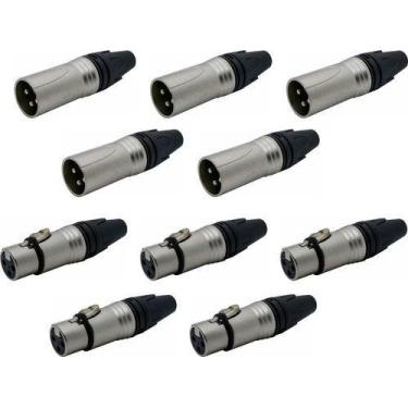 Imagem de Kit 10 Conectores Xlr Macho/femea Linha Pesada Tipo Xlr Pro - CSR