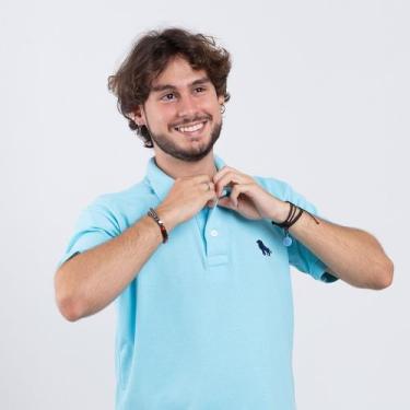 Imagem de Polo Piquet Com Bordado Básica - Estilo Rei, Azul, Claro, G