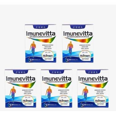 Imagem de Kit 5 Imunevitta Homem De A A Zinco 60 Cápsulas.