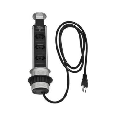 Imagem de Torre de tomada c/ 3 tomadas prata - RENNA