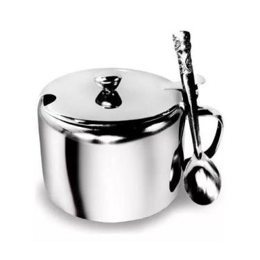Imagem de Açucareiro Inox Com Colher Com Capacidade De 250Ml - Ad - Ad Importaçã