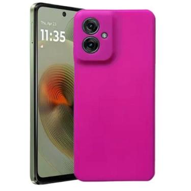 Imagem de Capa Case Capinha  Silicone Aveludada Para Motorola Moto G55 5G Rosa P