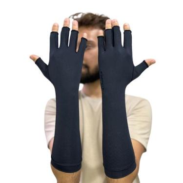 Imagem de Luva Longa Com Proteção Solar Uv50+ Antiderrapante- Ellepsun , Preto, 