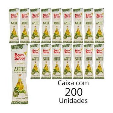 Imagem de Azeite De Oliva Bom Sabor Em Sachê 4ml Caixa Com 200 Unidades Para Sal