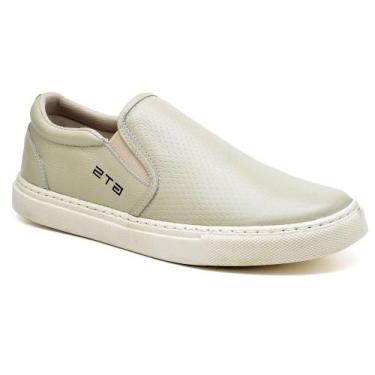 Imagem de Tênis Iate Casual Slip On Couro Masculino Solado Flat Emborrachado Fle