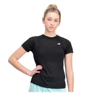 Imagem de Camiseta New Balance Impact Run Feminina, G, Preto