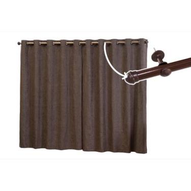 Imagem de Cortina Semi-Blackout Com Varão 2,80 x 1,70 Tecido Suede Grosso - Arma
