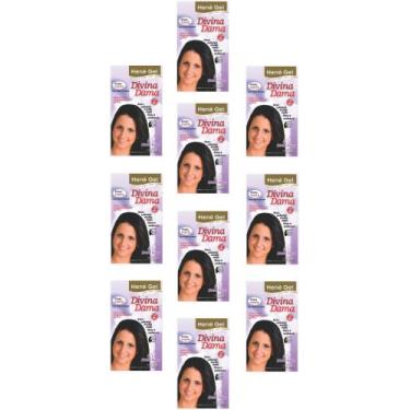 Imagem de Hene Em Gel Jaborandi 10x180gr Divina Dama Preto Forte (Preto Azulado)