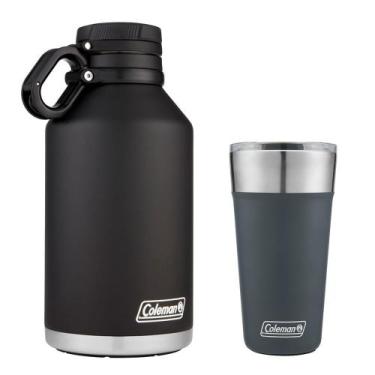 Imagem de Kit Growler e Copo Térmico com Tampa 600ml Azul Slate Coleman, Único