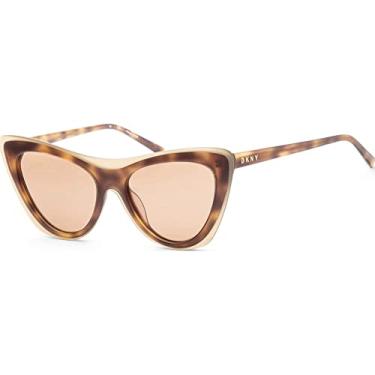 Imagem de DKNY Óculos de sol femininos Dk516s Cat Eye, Tartaruga âmbar, 54/17/135
