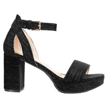 Imagem de CL by Laundry Sandália feminina de veludo Gaily, Preto, 37