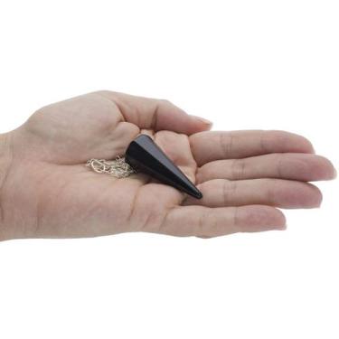 Imagem de PÊNDULO OBSIDIANA - RADIESTESIA MESA RADIÔNICA (3,5 a 5,5)cm - GOMES C