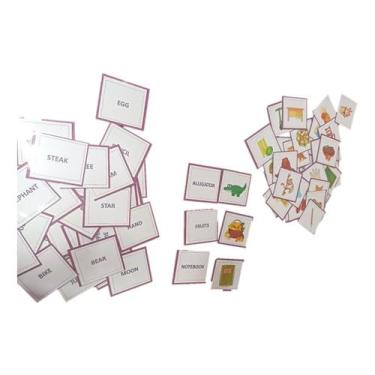 Imagem de Mini Baralho Em Inglês ou espanhol Para Crianças 80 Palavras Plastific