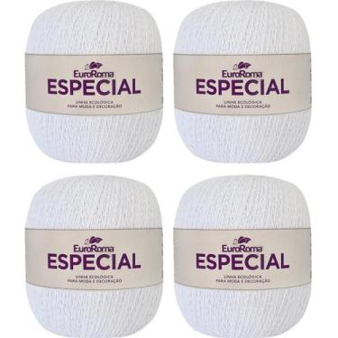 Imagem de Kit 4 Barbante EuroRoma Especial 500g 1400M Fio n 3 Linha para Crochê 