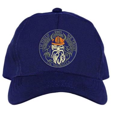 Imagem de Boné Kaluapa Deus Nórdico Odin, Único, Unissex, Azul marinho