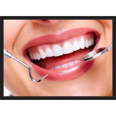 Imagem de Quadro Decorativo Dentista Odontologia Consultórios Dentes Sorriso Com
