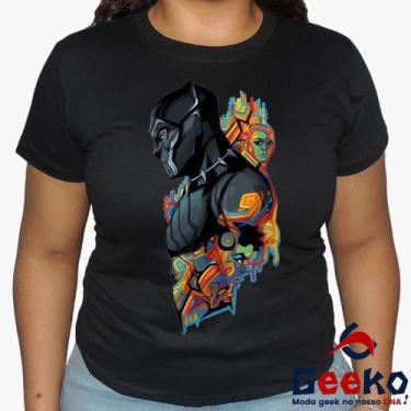 Imagem de Baby Look Pantera Negra 100% Algodão - Wakanda Forever - Black Panther