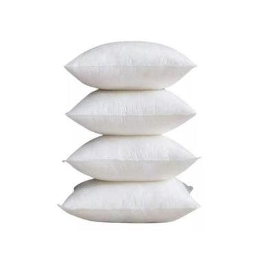 Imagem de Kit 4 Enchimentos Almofada Refil TNT Branco com Fibra Siliconada  - Ma