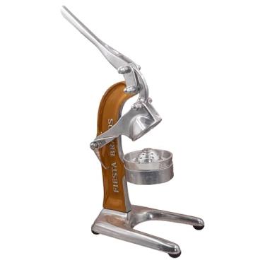 Imagem de Espremedor manual de frutas cítricas Fiesta Brands estilo vintage bancada de cozinha laranja e limonada espremedor de frutas cítricas alumínio fundido antigo (ouro)