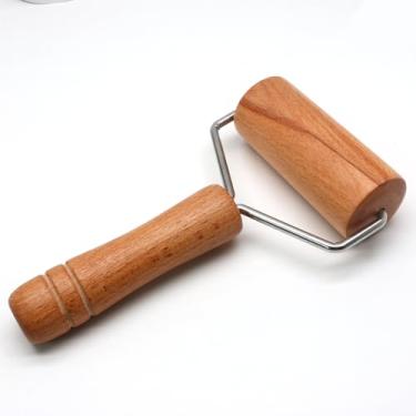 Imagem de PHITUODA Rolo de massa de madeira, ergonômico antiaderente para pizza, padeiro, pastelaria para cozinha, cozinha doméstica (tipo redondo em T)