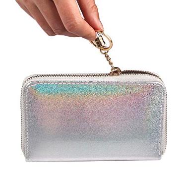 Imagem de FingerAngel 24 compartimentos para esmalte de unha com suporte de placa quadrada redonda retangular para arte de unha organizador de placa de carimbo roxo cor estampada Ablum, Laser Rainbow Silver