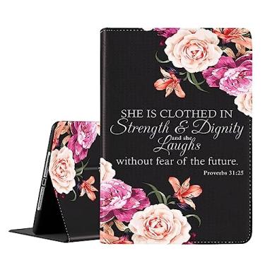 Imagem de Capa para Samsung Galaxy S6 Lite, capa fina dobrável com ativar/desativar automaticamente para Samsung Galaxy Tab S6 Lite 10,4 polegadas 2022/2020 P610/P613/P615/P619, Provérbios 31-25 Versículo da