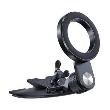 Imagem de 1Zero Suporte de telefone Magsafe CD para carro [17 ímãs fortes] Suporte magnético de telefone para CD Player, soquete vazado, slot de CD, suporte para telefone para iPhone 16 15 14 13 12 série Pop