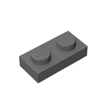 Imagem de Classic Building Plate 1x2, 110 Piece Bulk Plates, Compatible with Lego Parts and Pieces 3023, Creative Play Set - Compatible with and All Major Brick Brands (110 Pcs) (Dark Grey)