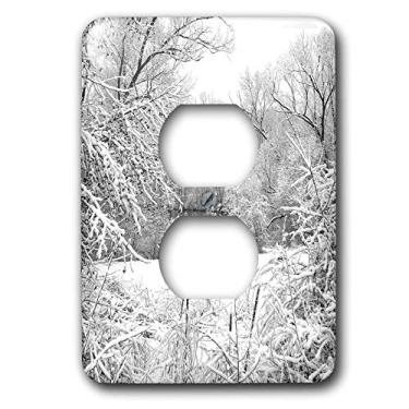 Imagem de 3dRose lsp_19228_6 Snow Storm Fresh Snow Photographed At Huron River in Ann Arbor, Michigan 2 Plug Outlet Cover