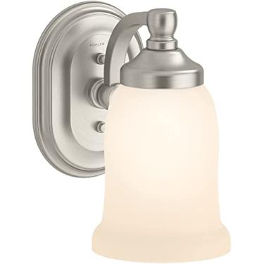 Imagem de Kohler 11421-BNL Bancroft Banheiro Vanity Fixture, iluminação de arandela de parede única, posição voltada para cima ou para baixo, listado pela UL, 1, níquel escovado