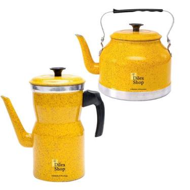 Imagem de Kit Bule Com Chaleira Grande Chá Café Leite Em Alumínio - DA ALUMINIO,