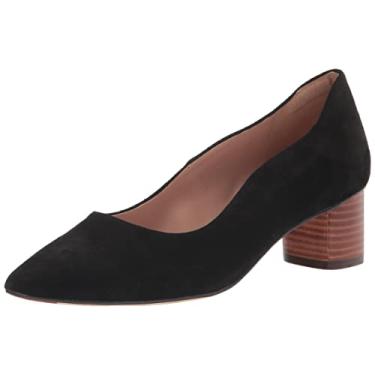 Imagem de Cole Haan Sapato feminino salto bloco, 45 mm, Camurça preta/marrom médio, 38