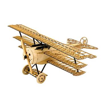 Imagem de 3D Wooden Puzzles DIY Fokker DR1 Triplane Model Aircraft Kit, Laser Cut Balsa Wood Model Airplane Kits to Build for Adults, WW1 Wooden Models Airplane Jigsaw Puzzles for Home Decoration Birthday Gift