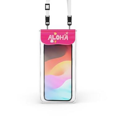 Imagem de C&K GLOBAL Bolsa para celular IP68 à prova d'água com cordão destacável - capa universal seca para iPhone 15 14 13 12 11 Pro Max Plus XS XR X, Galaxy S24 S23 S22, Pixel - designs inspirados nas férias