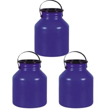 Imagem de Vasilhame Para Transporte De Leite 10 Litros Azul - Kit 3 - Injesul