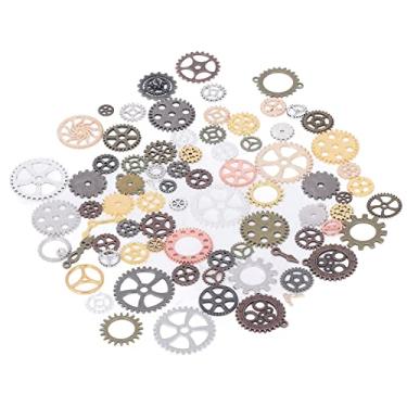Imagem de 100g Steam Punk Gears, mistura de cores DIY Metal antigo Steampunk Gears Pingente Relógio Roda Engrenagem para fazer joias, acessórios e artesanato