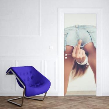 Imagem de Adesivo de Porta Mulher Gesto Obsceno 03 - Império da Impressão, G - 9