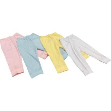 Imagem de Kit Calça Mijão Bebê Algodão Usa com Body 4 peças Diversas - Del Franc