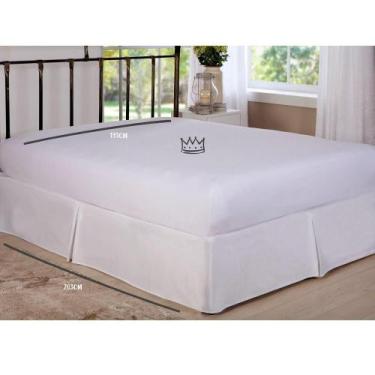 Imagem de Lençol de Elástico Avulso King 1,93m x 2,03m Branco Arrumadinho Enxova