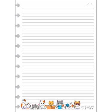 Imagem de Refil Caderno Inteligente 90g G 11 Furos Gatinhos 200 Folhas - Best