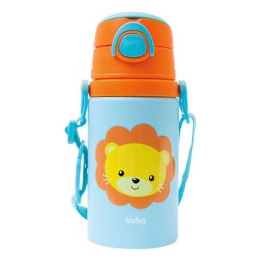 Imagem de Garrafinha Infantil De Alumínio Animal Fun Leão Buba, 450ml